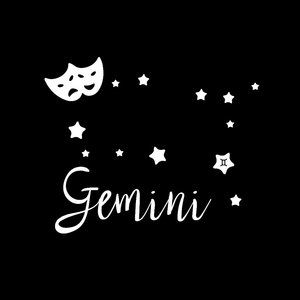 Gemini White Vinyl Sticker